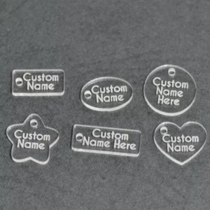 20 Tags Etiquetas Medallas Dijes Acrilico Personalizable 5x5