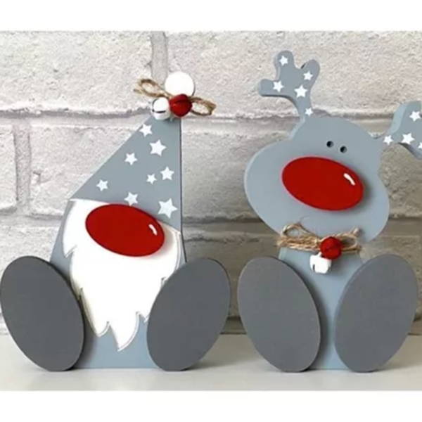 Adorno Navidad Conjunto De Gonk Y Renos De Navidad
