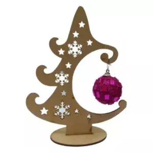 Arbolito Navideño 20 Cm Mdf 3mm Decoración 4 Pzas