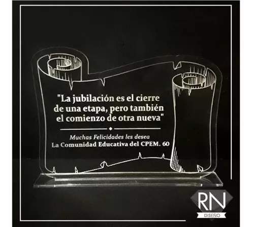 Trofeo Premio Placa Acrílico Grabado Reconocimieto- 25x20 - Imagen 2