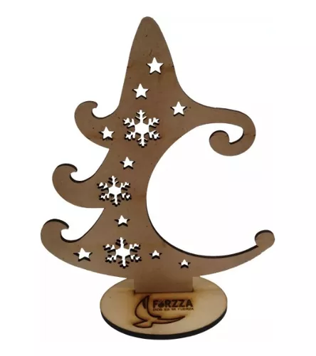 Arbolito Navideño 20 Cm Mdf 3mm Decoración 4 Pzas - Imagen 2