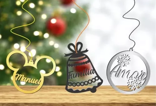 Pack 6 Bambalinas Personalizadas Varios Navidad Mdf - Imagen 2