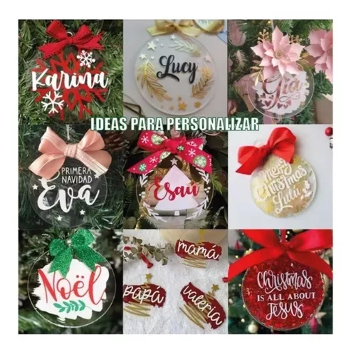 50 Bambalinas Navidad 10cm Acrílico Diámetro - Imagen 9