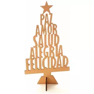 Arbolito De Deseos De Navidad 25 Cm, Mdf 3mm