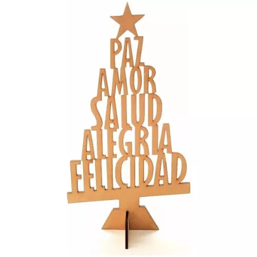 Arbolito De Deseos De Navidad 25 Cm, Mdf 3mm