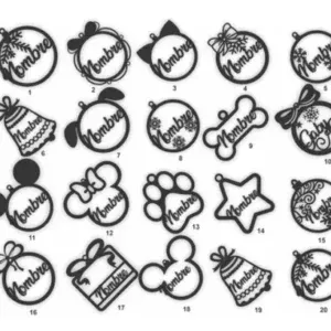 Pack 6 Bambalinas Personalizadas Varios Navidad Mdf