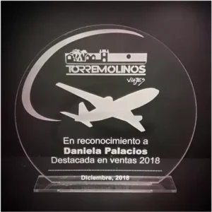 Trofeo Premio Placa Acrílico Grabado Reconocimieto- 25x20